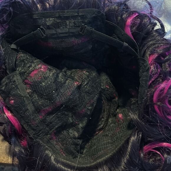 MUPUL Purple Mixed Black Long Braid Witch’s Hat Shaped Wig - Picture 7 of 7
